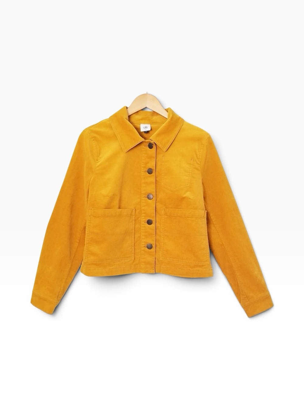 Cabi Citizen Jacket S Micro Corduroy Cord Marigold Mustard Yellow Pockets